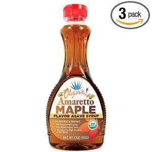 Sohgave Agave Syrup, Amaretto Maple, 17 Ounce Bottles (Pack of 3 