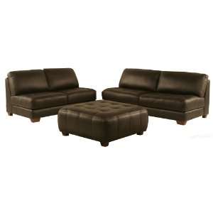  Zen All Leather Collection Furniture Set with Ottoman 
