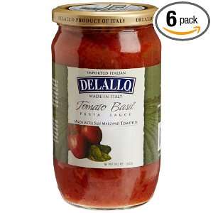 DeLallo Imported Tomato Basil Sauce, 24.3 Ounce Jars (Pack of 6 