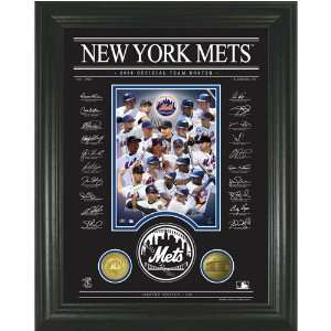 New York Mets 24KT Gold Coin Archival Etched Signature Glass Photo 