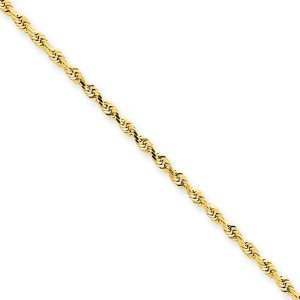    2mm, 14 Karat Yellow Gold, Quadruple Rope Chain   22 inch Jewelry