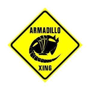  ARMADILLO CROSSING street sign * animal texas