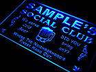pz tm Name Personalized Custom Social Club Home Bar Beer Neon Light 