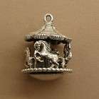   Silver Large Horse Pony Carousel Bracelet Charm Jewel Art Heavy Moves