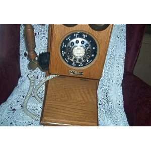  Vintage Country Line Wood Wall Telephone 