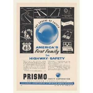  1954 Prismo Sphere of Safety Highway Marking Print Ad 