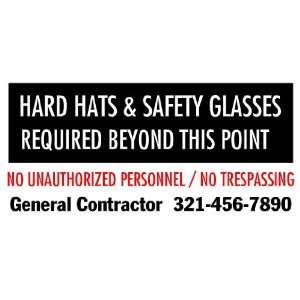 3x6 Vinyl Banner   Hard Hats And Safety Glasses  