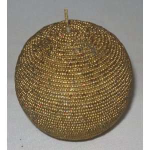  Holiday Gold Beaded Christmas Candle Shaped Like Ornament 