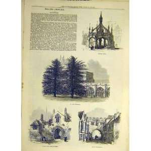  1872 Sketches Salisbury Market Cross Cloisters Gate