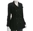 miss sixty black wool blend double breasted belted coat