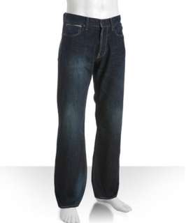 Gilded Age medium blue wash denim button fly relaxed fit jeans