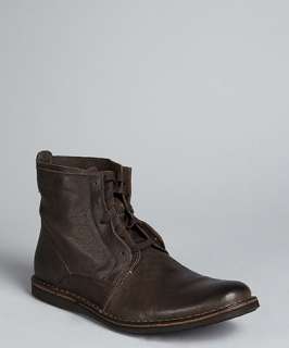 John Varvatos Star USA espresso leather Barrett lace up ankle boots