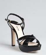 Miu Miu black patent leather platform sandals style# 319854301