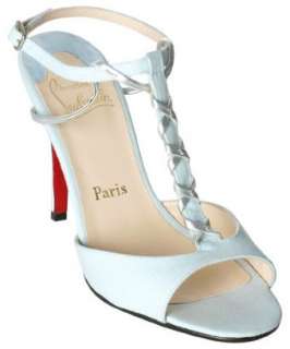 Christian Louboutin baby blue linen t strap sandals   up to 70 