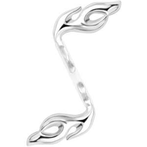  Right Flames Sterling Silver Acrylic Push In Eyebrow Ring 