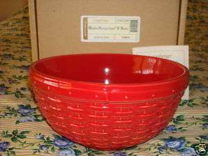 Longaberger Tomato 9 in Woven Reflections Pottery Bowl  