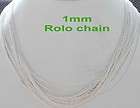 Silver EP Rolo Chain Necklace 16~24