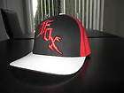 BRAND NEW FOX RACING FITTED FLEXFIT HAT CAP BLACK WHITE RED HURLEY SZ 