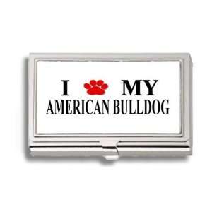  American Bulldog Paw Love My Dog Business Card Holder 