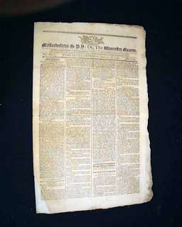 GEORGE WASHINGTON 2nd Election President 1793 Newspaper  