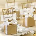 100 Pcs Gold Boxes Chair Bomboniere Candy Box Wedding Favor Gift Hot