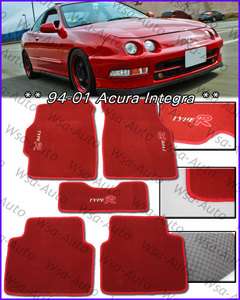   5pcs Carpet OEM Floor Mats TYPE R RED Acura Honda DC2 JDM Style  