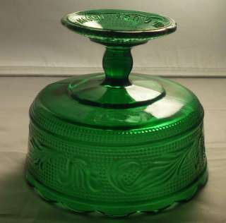 Brody Co M6000 EMERALD GREEN Glass COMPOTE Pedestal Bowl Dish 