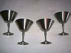FOUR CLASSIC 5 OZ. COLONIAL PEWTER BY BOARDMAN MARTINI GOBLETS GOOD 