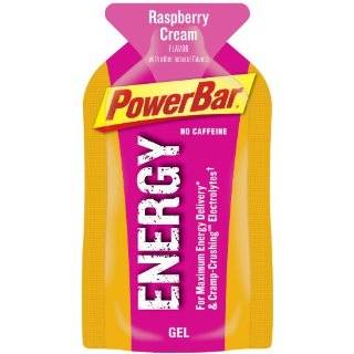 PowerBar Energy Gel, No Caffeine, Raspberry Cream, 1.44 Ounce Packets 
