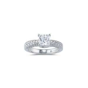  Diamond Filigree Engagement Ring Setting in 18K White Gold 