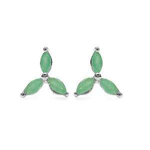    0.60 Carat Genuine Emerald Sterling Silver Earrings Jewelry