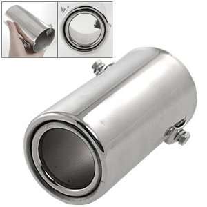  Amico Silver Tone Round Outlet Exhaust Tip Muffler for Car 