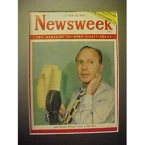  Jack Benny March 31, 1947 Newsweek Magazine Professionally 