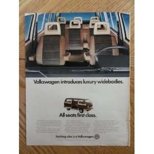 1982 Volkswagen Vanagon GL Oringial magazine print ad. measures Approx 