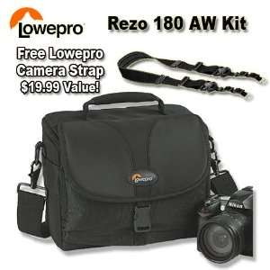   Camera Bag (Black) Bundle with Lowepro Speedster Camera Strap Camera