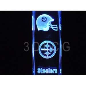  NFL Pittsburgh Steelers 3D Laser Etched Crystal 6 Inch 