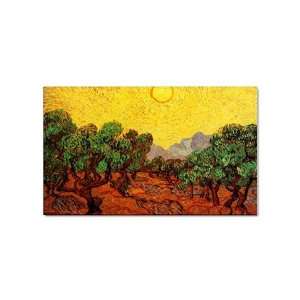  Olive Trees with Yellow Sky and Sun By Vincent Van Gogh 