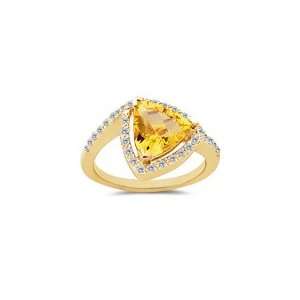 Aquamarine Ring   1/4 (0.21 0.27) Ct Diamond & Yellow Aquamarine Ring 