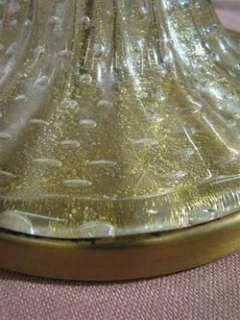 Spectacular Italian Murano Glass Gold Flecked Table Lamp  