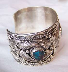 GORGEOUS~NAVAJO~EMER THOMPSON~STERLING SILVER~MORENCI TURQUOISE 