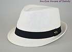 Mens Summer Cool Fedora 100% Paper Hat   White W/Black band S/M, L/XL 