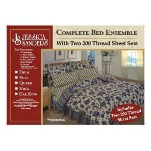  Woodblock Full T200 Bed in a Bag with 2 Sheet Sets