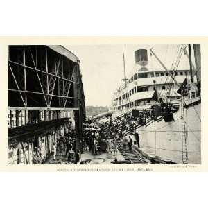  1922 Print Port Limon Costa Rica Banana Cargo Ship 