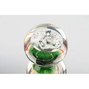  Murano Hand Blown Glass Bubbles Green Paperweight NP 1425 