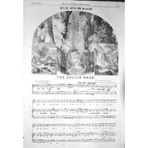  1856 SHEET MUSIC THE EOLIAN HARP MACKAY BISHOP SONG
