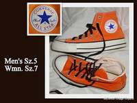 Awesome Steampunk Orange CONVERSE Chuck TaylorsHigh Top Sneakers 
