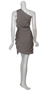 ALI RO Silk Embellished Gray Cocktail Eve Dress 8 NEW  