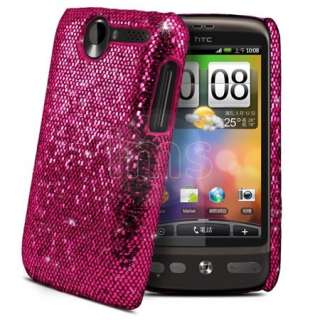 London Magic Store   Hot Pink Sparkle Glitter Hard Case Cover For HTC 