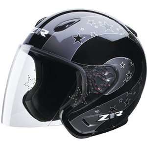  Z1R Starbrite Adult Ace Harley Motorcycle Helmet   Black 