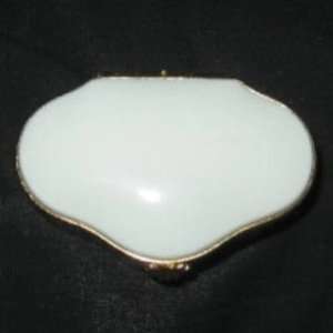  Chamart Limoges Porcelain Hinged White Scalloped Box
